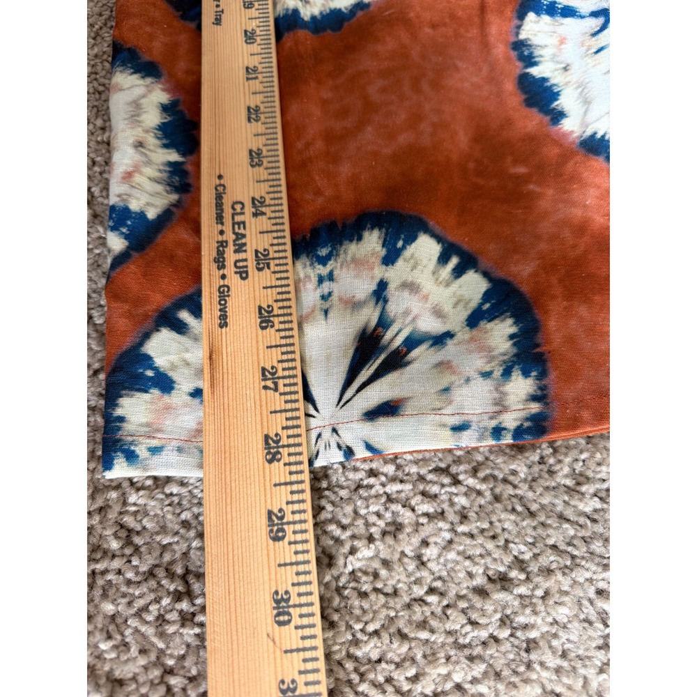 Porridge Clothing Rust Orange Tie Dye Paperbag Waist Linen Blend Midi Skirt M - Picture 10 of 10